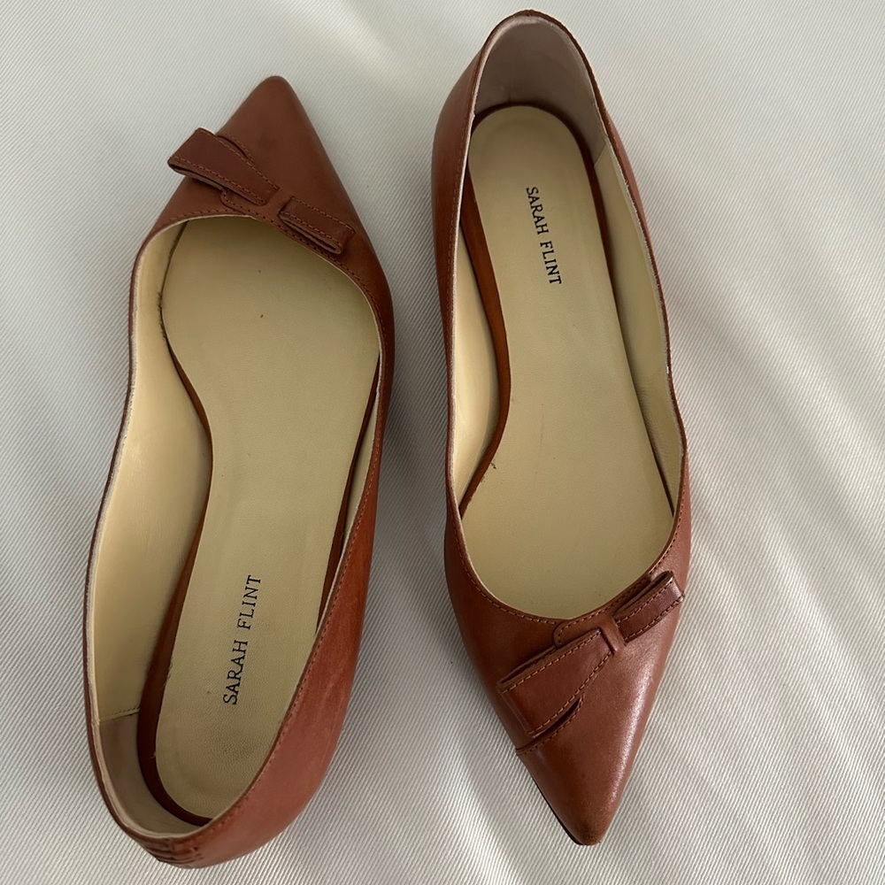 Sarah Flint Natalie Leather Pointed Toe Flat